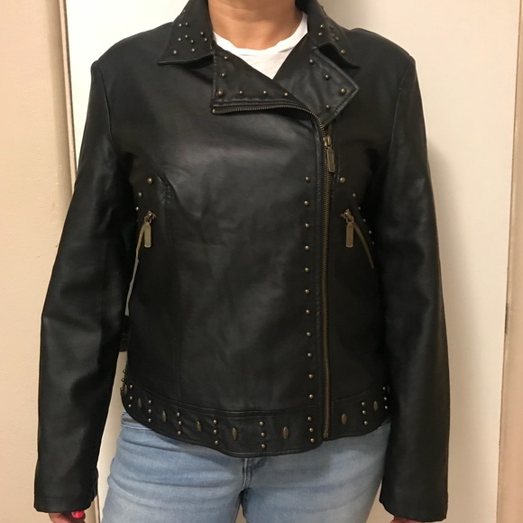 Bloomingdale's Jackets & Blazers - FLASH SALE! Bloomingdales Faux Leather Moto Jacket